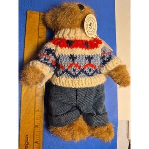 VINTAGE BOYDS BEARS EDMUND #9175-19 JOINTED BROWN TEDDY BEAR W/TAGS and outfit